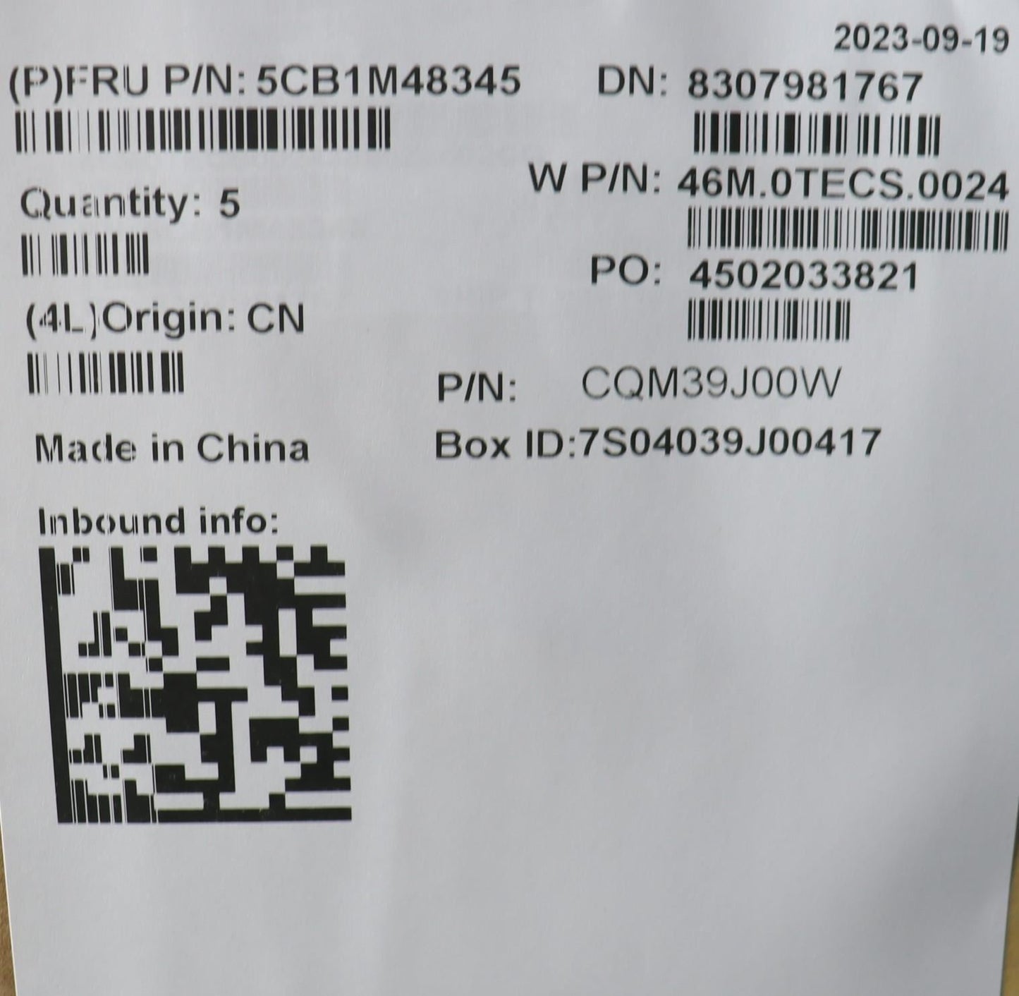 Lenovo COVER Upper Case ASM_POR W21KJ AGBL 5CB1M48345