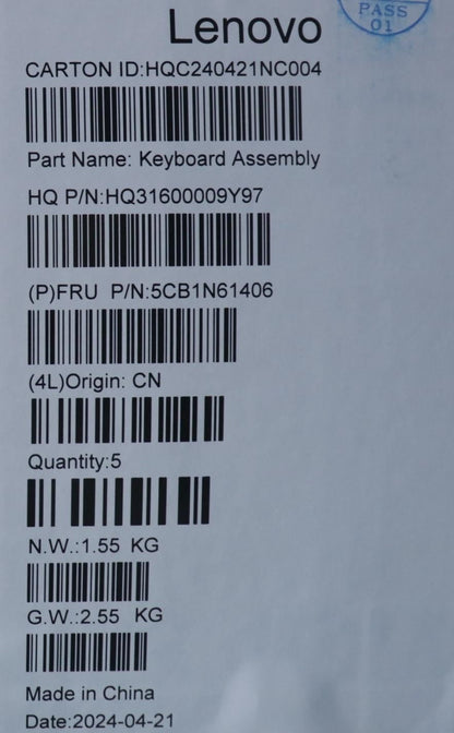 Lenovo Upper Case ASM_BEL H83DR CB GY 5CB1N61406
