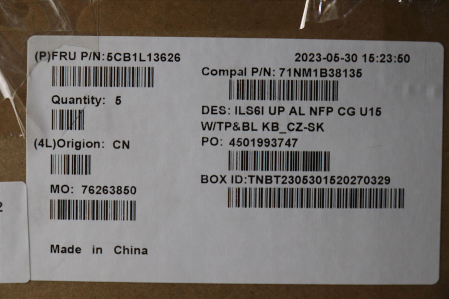 Lenovo IdeaPad 5 16ABR8 Palmrest Cover Touchpad Keyboard Cloud Grey 5CB1L13626