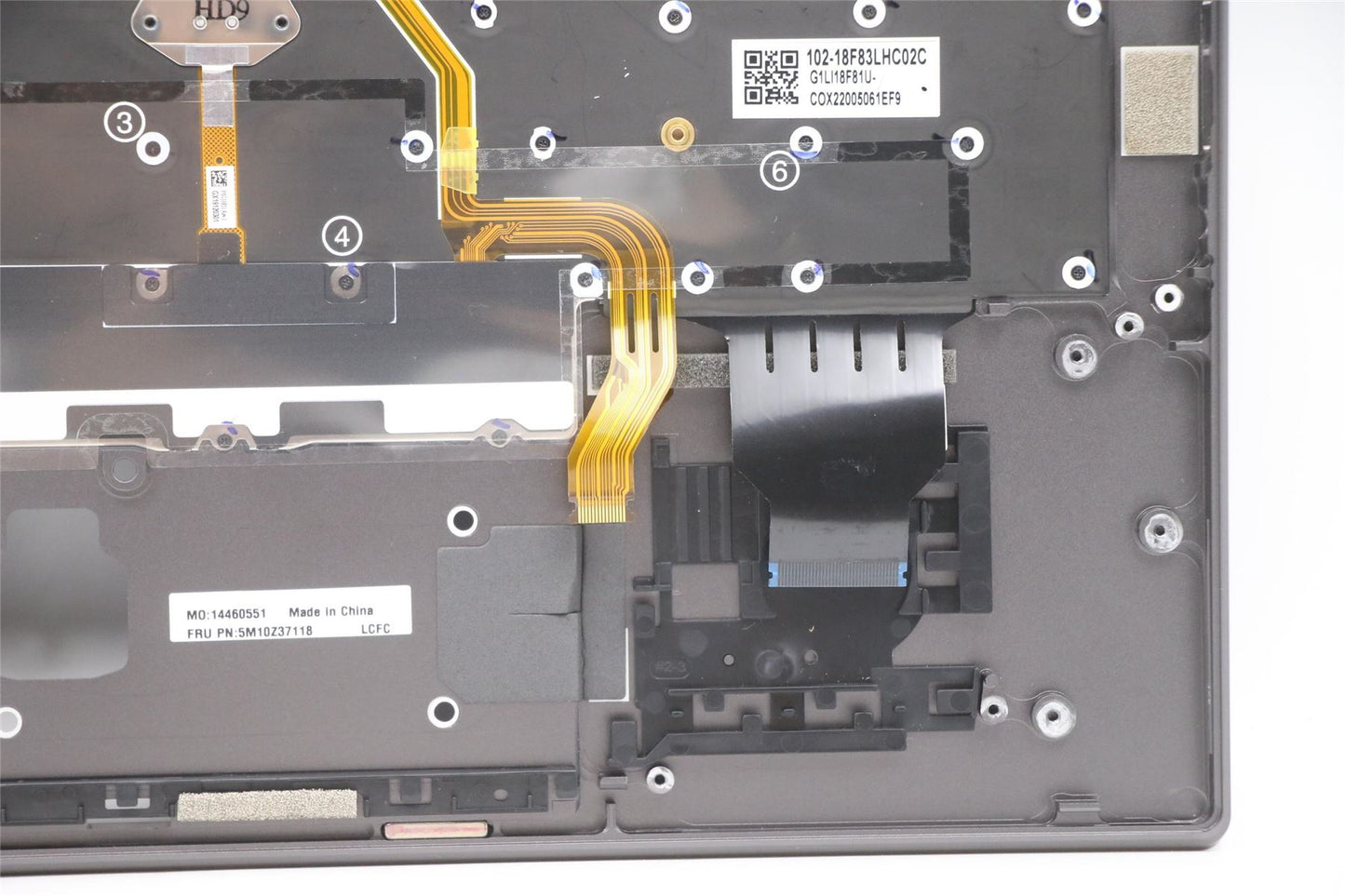 Lenovo ThinkPad X1 5th Gen Keyboard Palmrest Top Cover Russian 5M10Z37118