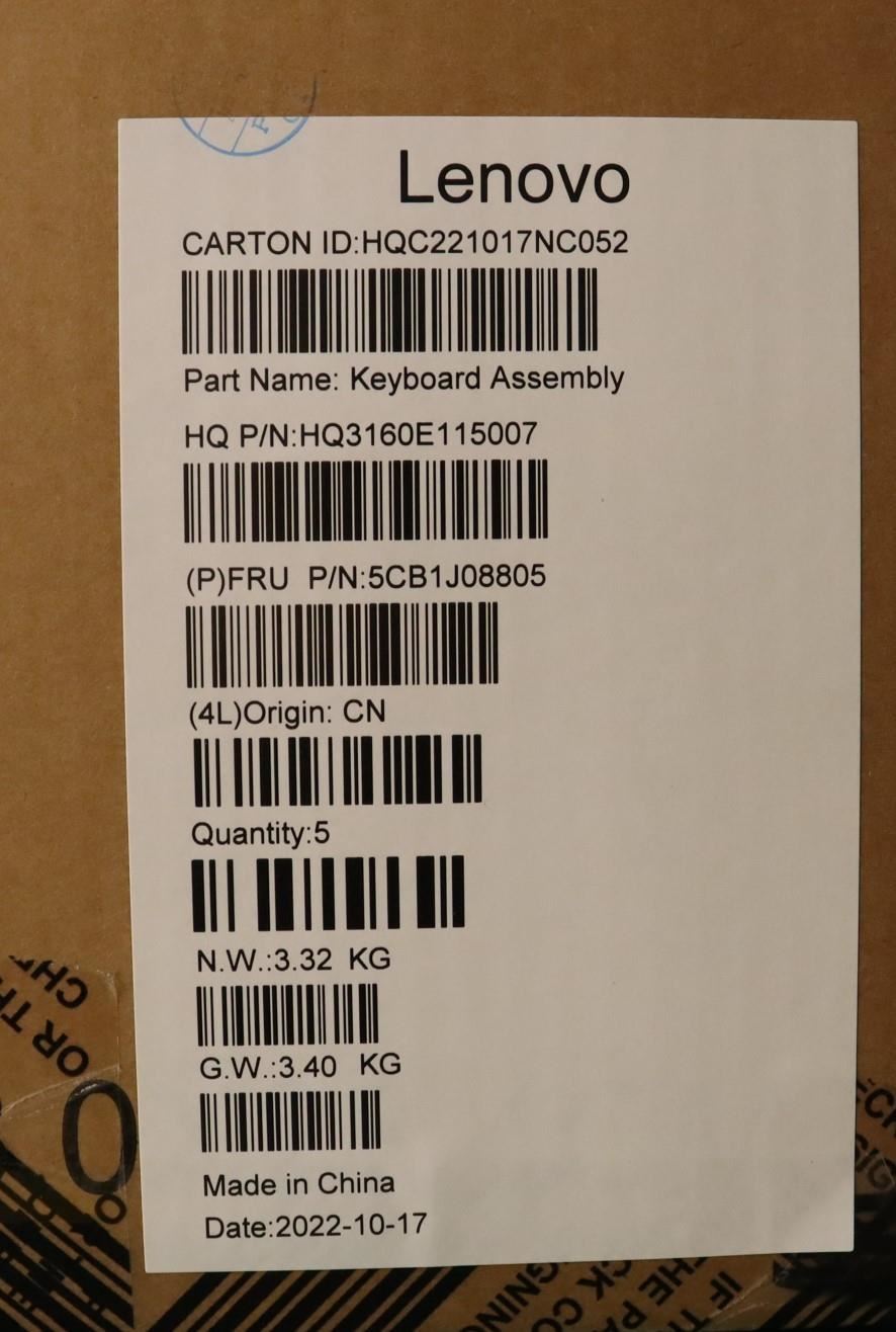 Lenovo Upper Case ASM_SPA H 82SN CLGY UMA 5CB1J08805