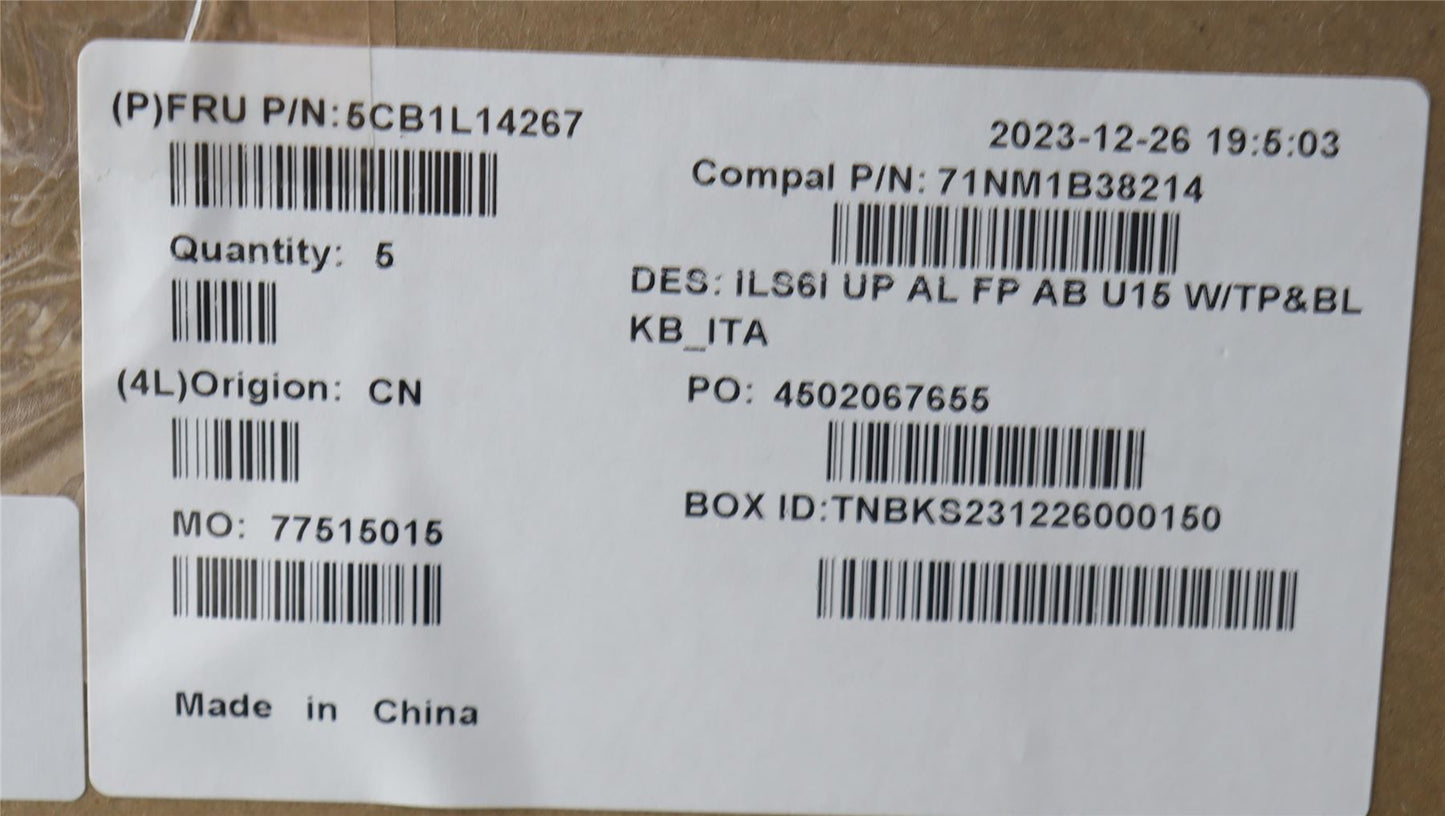 Lenovo UpperCase_ITA C82XF FP AB BL AL 5CB1L14267