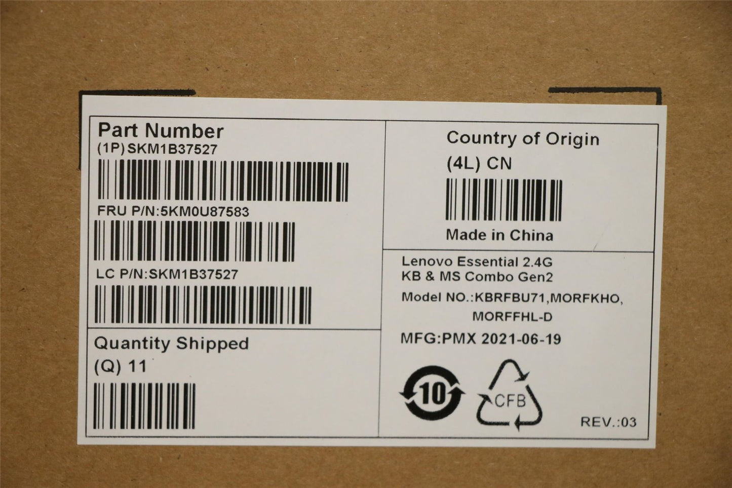Lenovo IdeaCentre 3-27ITL6 3-24ADA6 3-27ALC6 Wireless Keyboard Mouse 5KM0U87583