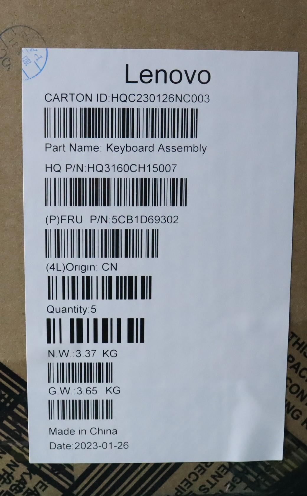 Lenovo Upper Case ASM_ITA H 82N4 AB UK 5CB1D69302