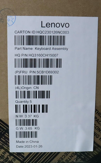 Lenovo Upper Case ASM_ITA H 82N4 AB UK 5CB1D69302