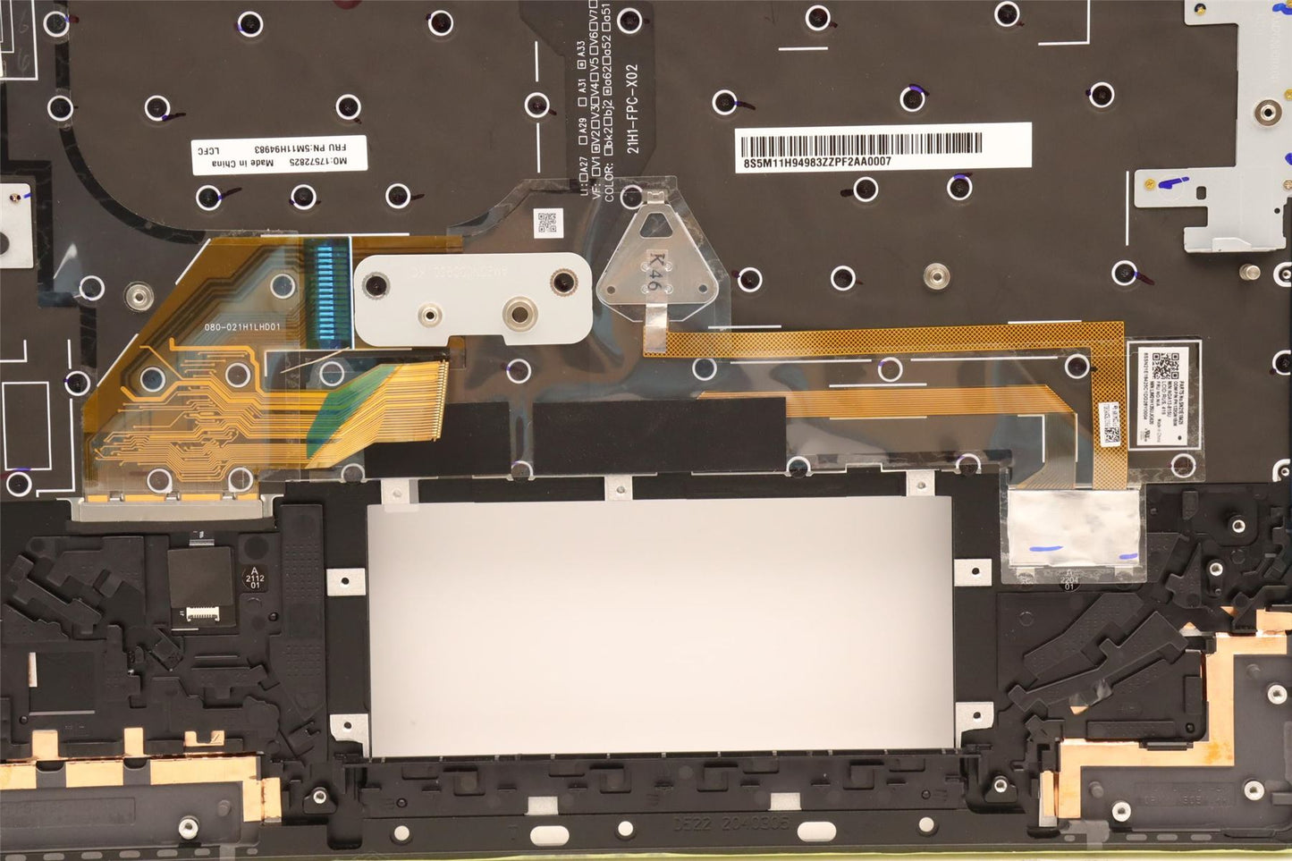 Lenovo ThinkPad Z13 Gen 1 Keyboard Palmrest Top Cover Russian Black 5M11H94983