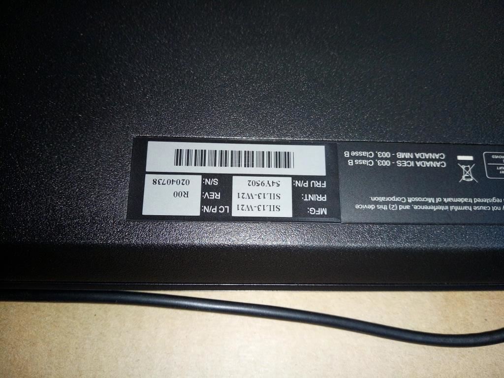 Lenovo ThinkPad P300 P310 P410 P510 P710 92z USB Wired Keyboard Black 54Y9306