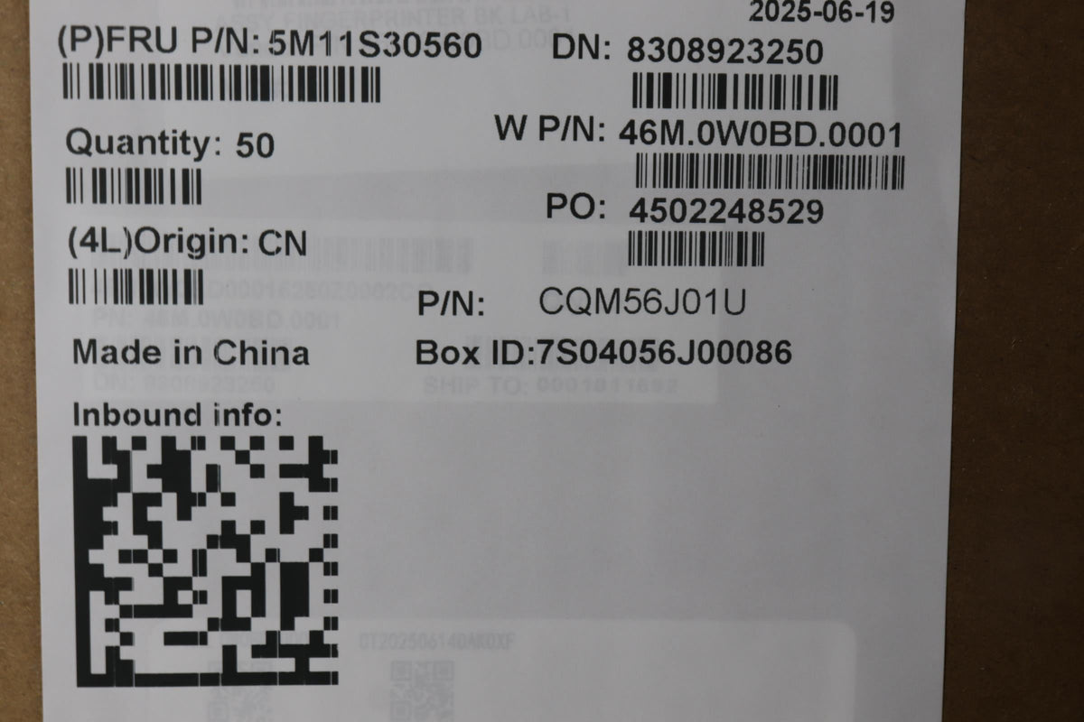 Lenovo MECH_ASM FRU ASM w/bracket BK Fingerprint FPR Bracket Board 5M11S30560