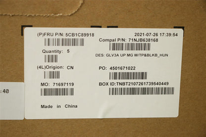 Lenovo ThinkBook 14 G3 ACL Palmrest Cover Touchpad Keyboard Grey 5CB1C89918