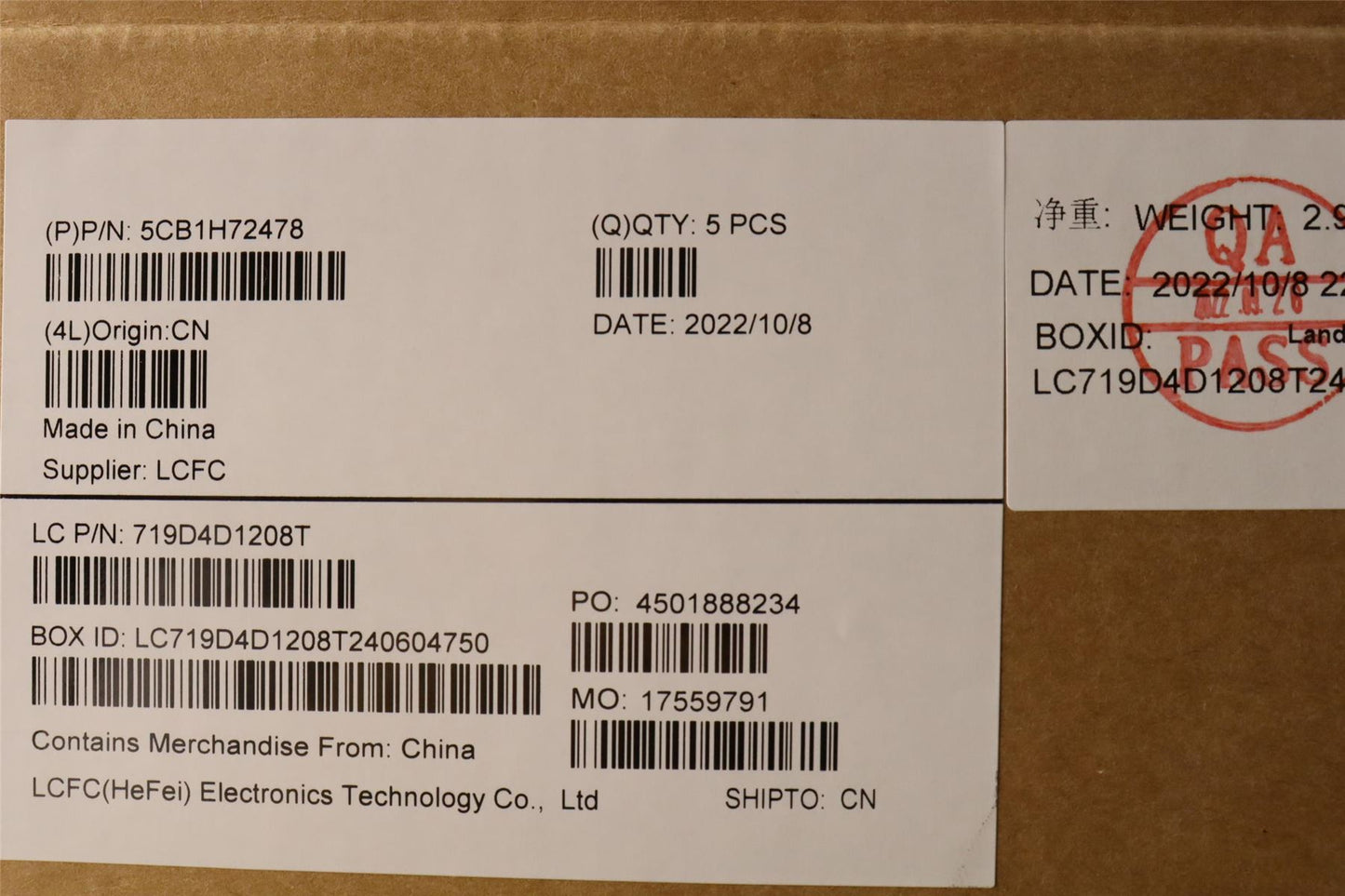 Lenovo Upper Case ASM_ITA L82RM AB_NFP 5CB1H72478