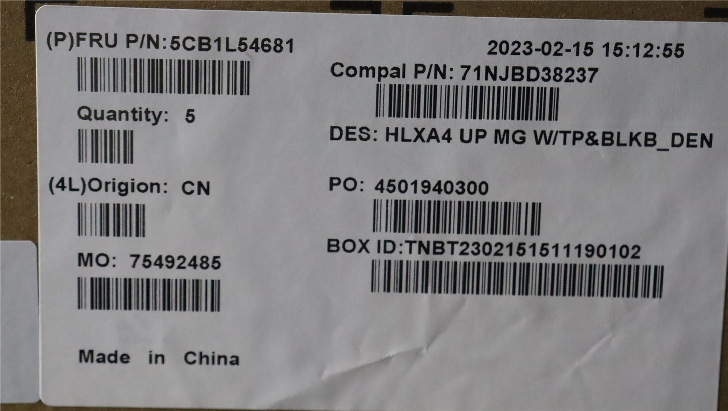 Lenovo ThinkBook 14 G4 IAP Palmrest Cover Touchpad Keyboard Danish 5CB1L54681