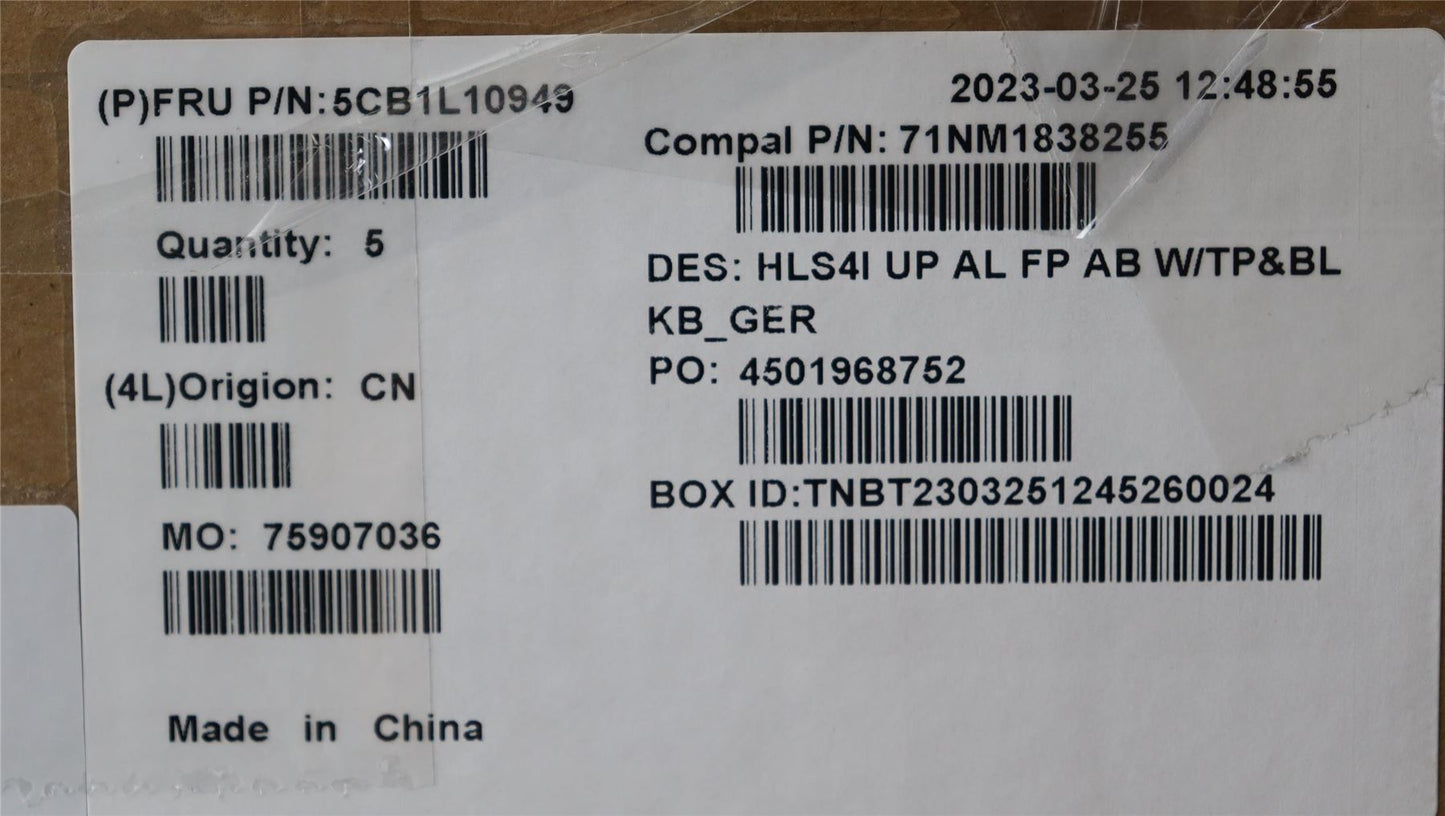 Lenovo IdeaPad 5 14ABR8 Palmrest Cover Touchpad Keyboard German 5CB1L10949