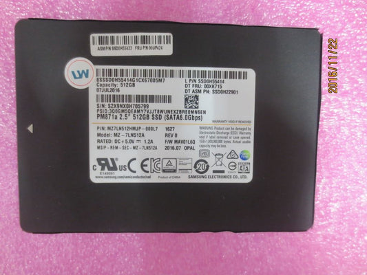 Lenovo ThinkPad L460 T560 P50s T560 Solid State Drive SSD 512GB 2.5" 7mm 00UP807