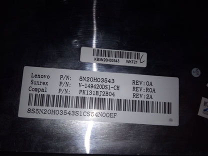Lenovo TC-T6G1B-JME-BlackKey-BLKBD Traditional Chinese Keyboard 5N20H03543