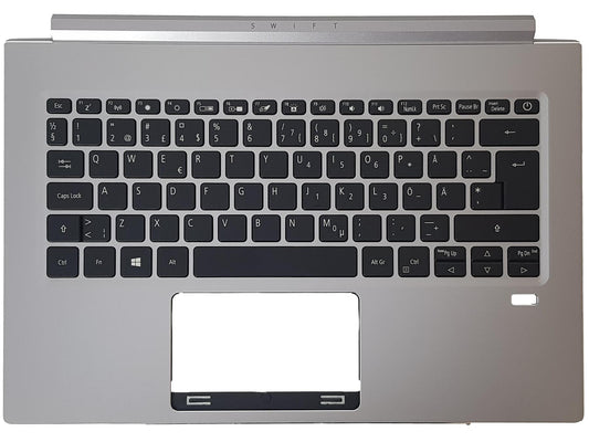 Acer Swift SF314-55 Palmrest Cover Keyboard Swedish Silver Backlit 6B.H3UN5.025