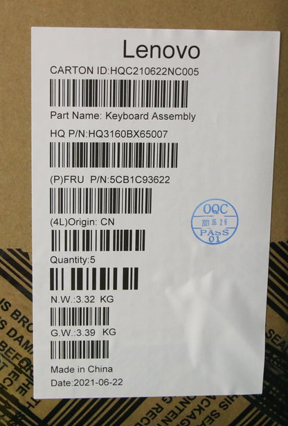 Lenovo ThinkBook G2 ITG Keyboard Palmrest Top Cover US Storm Grey 5CB1C93622