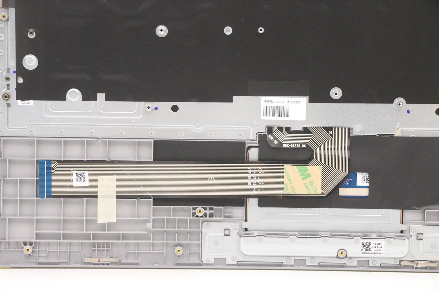Lenovo Chromebook 15IJL6 Keyboard Palmrest Top Cover UK Silver 5CB1D69337