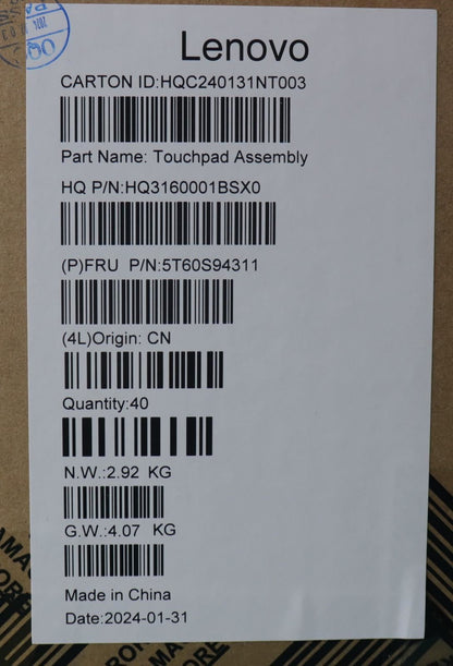 Lenovo H 83DR Luna grey Touchpad Board 5T60S94311
