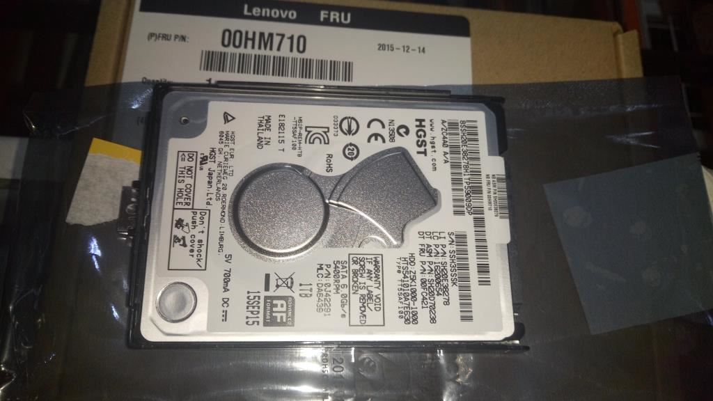 Lenovo 00HM725 1TB 2.5 7mm 5400R 6Gb/s SATA HGST 32M