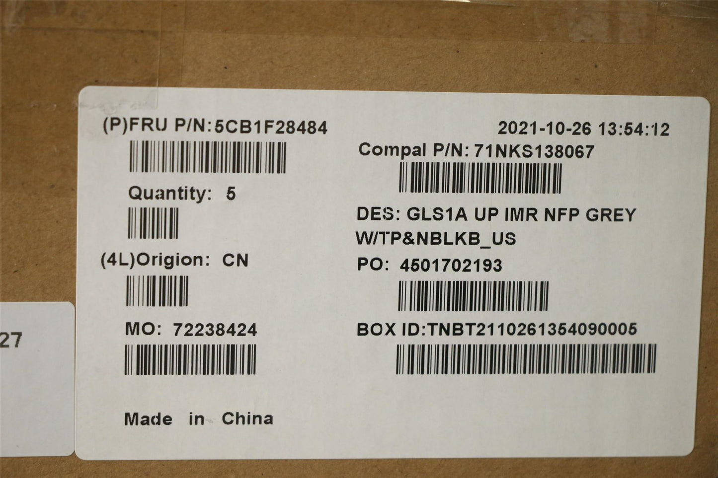 Lenovo COVER UpperCaseASM_ENG C82R0 NFP CG 5CB1F28484