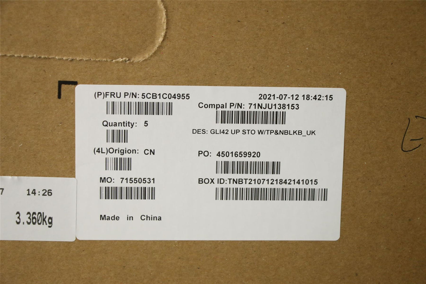 Lenovo IdeaPad 5 Pro-14ITL6 Palmrest Cover Touchpad Keyboard Grey 5CB1C04955