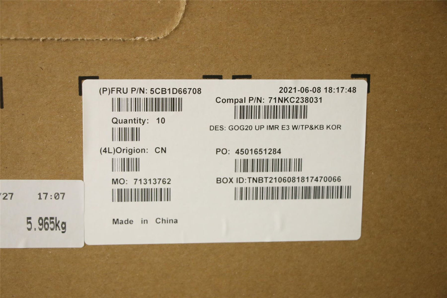Lenovo Upper Case ASM_KOR C 82K2 E3 5CB1D66708