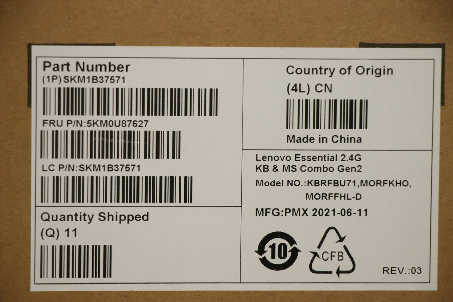 Lenovo Primax R71_G2 2.4G BKG NOD 5KM0U87627