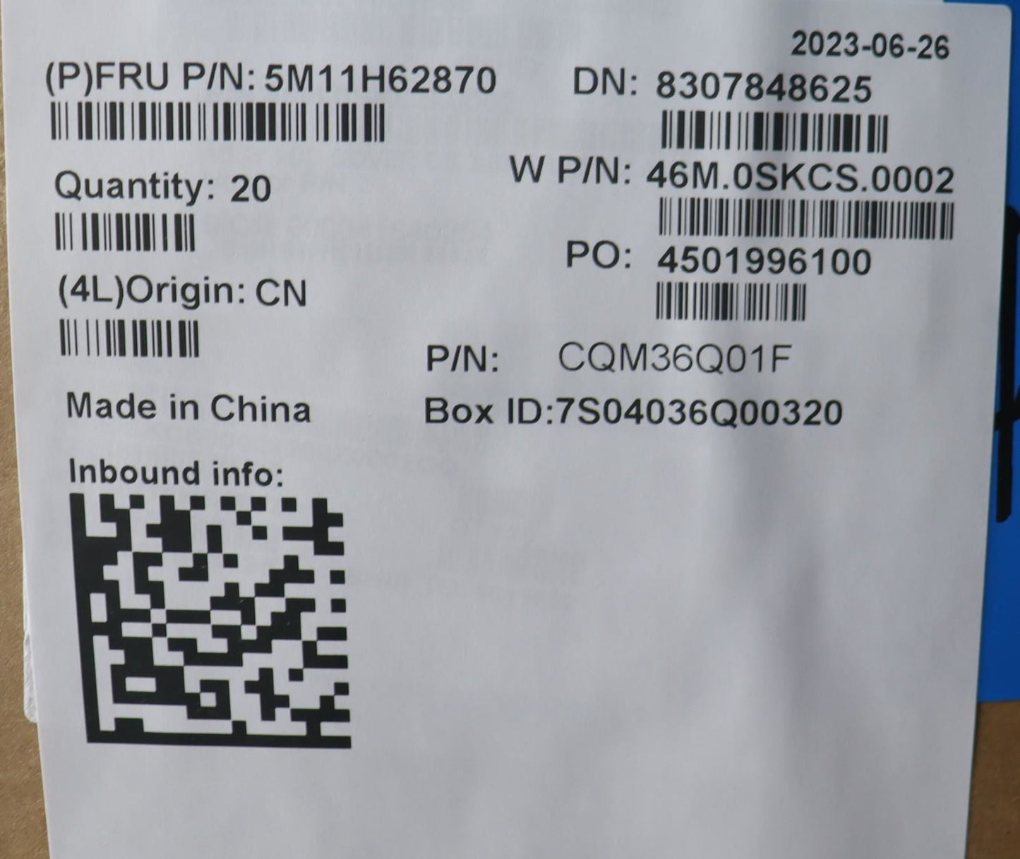 Lenovo MECH_ASM FR MECH_ASM A COVER CS 3.0T SG 5M11H62870
