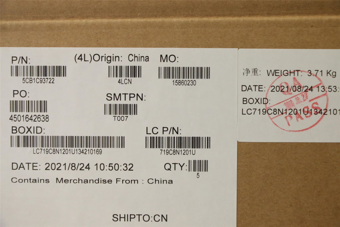 Lenovo Upper Case ASM_LA SPA L82K8 BK RGB 5CB1C93722