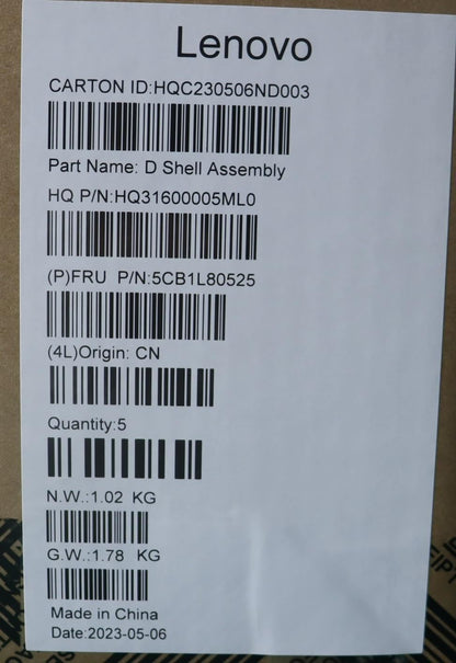 Lenovo Lower Case H82Y8STGYNormal 5CB1L80525