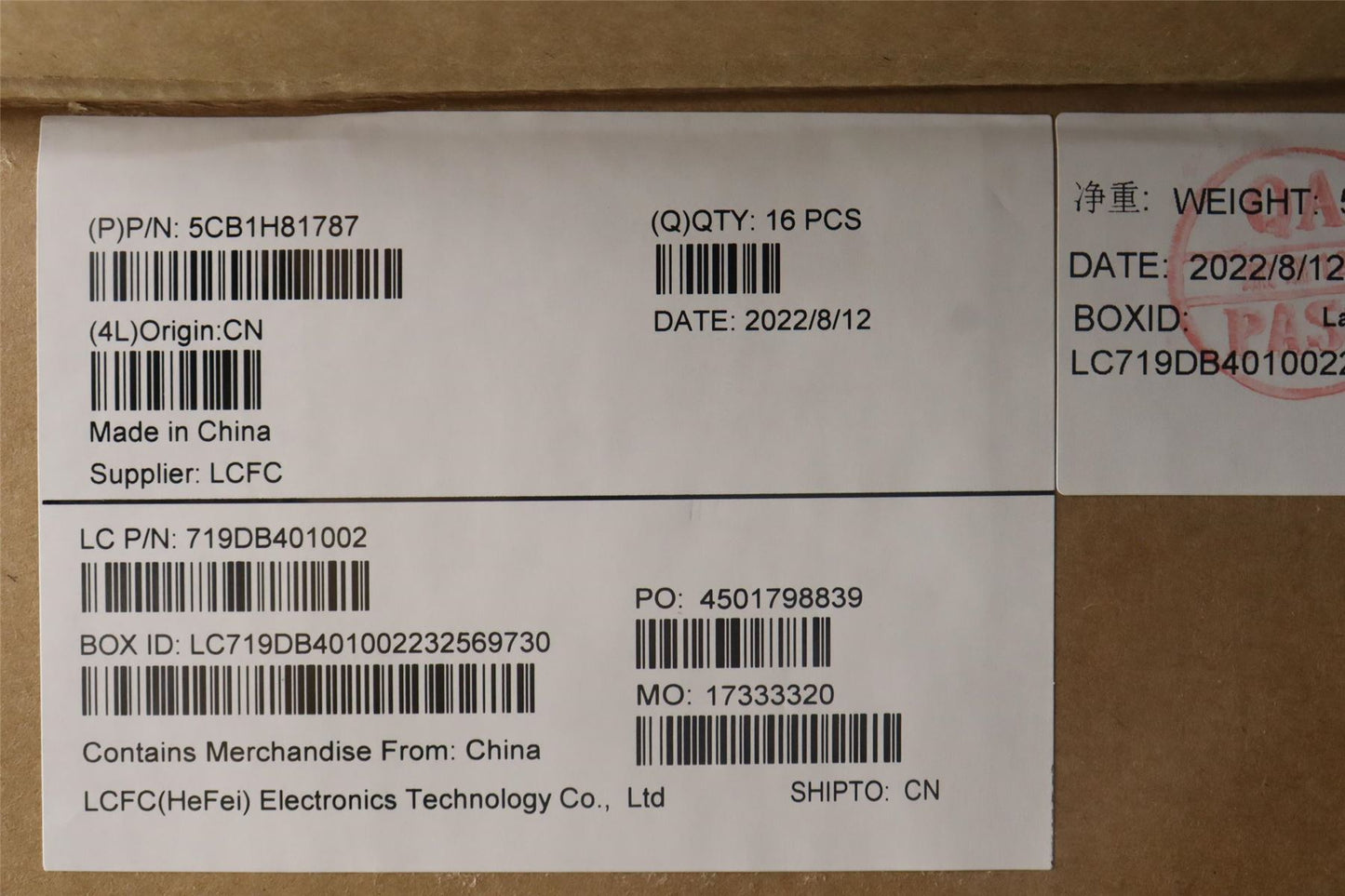 Lenovo FRU PHOENIX_A_A30_FHD30_FHDTP_ASSY 5CB1H81787
