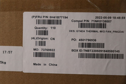 Lenovo 5H41B77194 HEATSINK FRU Thermal module WIFI--KIPO