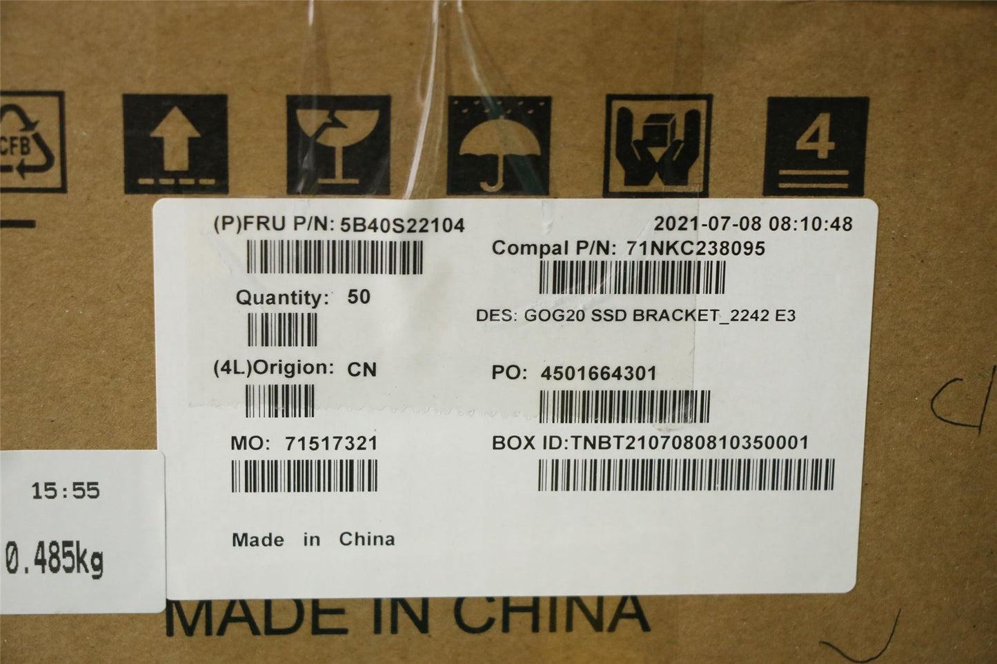 Lenovo 5B40S22104 HDD BracketC82K2_2242 for E3 sku