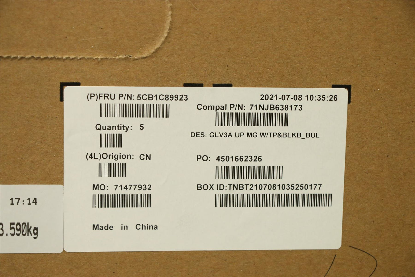 Lenovo Upper Case ASM_BUL C 21A2 MGBL 5CB1C89923