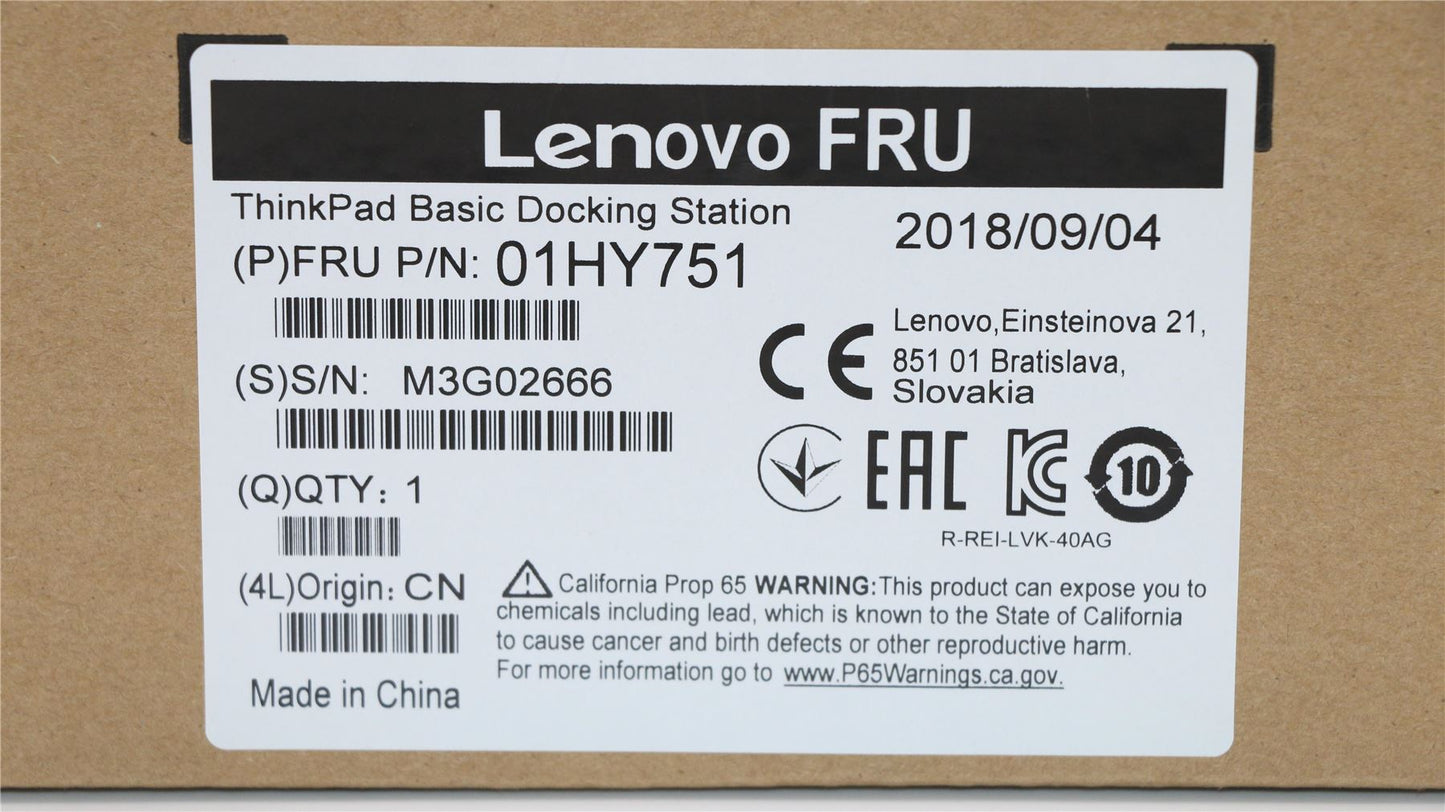 Lenovo Dock Basic Docking Station Basic Docking Station 5D20Z56373