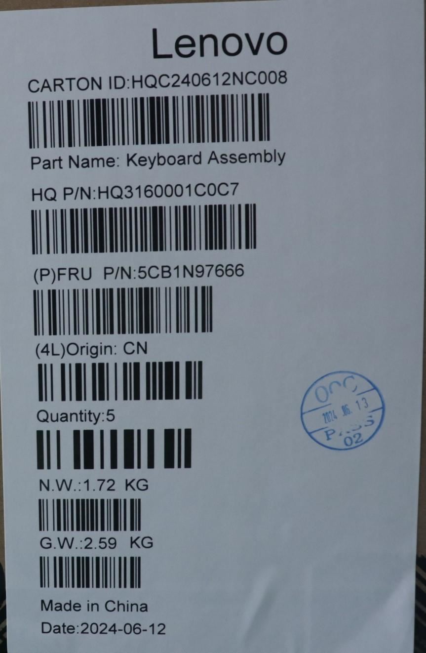Lenovo UpperCaseASM FRA H83DJ NFP SG 5CB1N97666
