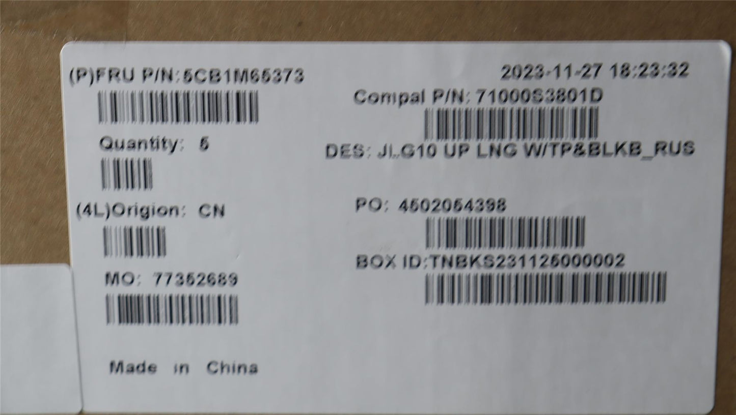 Lenovo COVER Upper Case ASM_RUS C 83DV BLWH 5CB1M65373