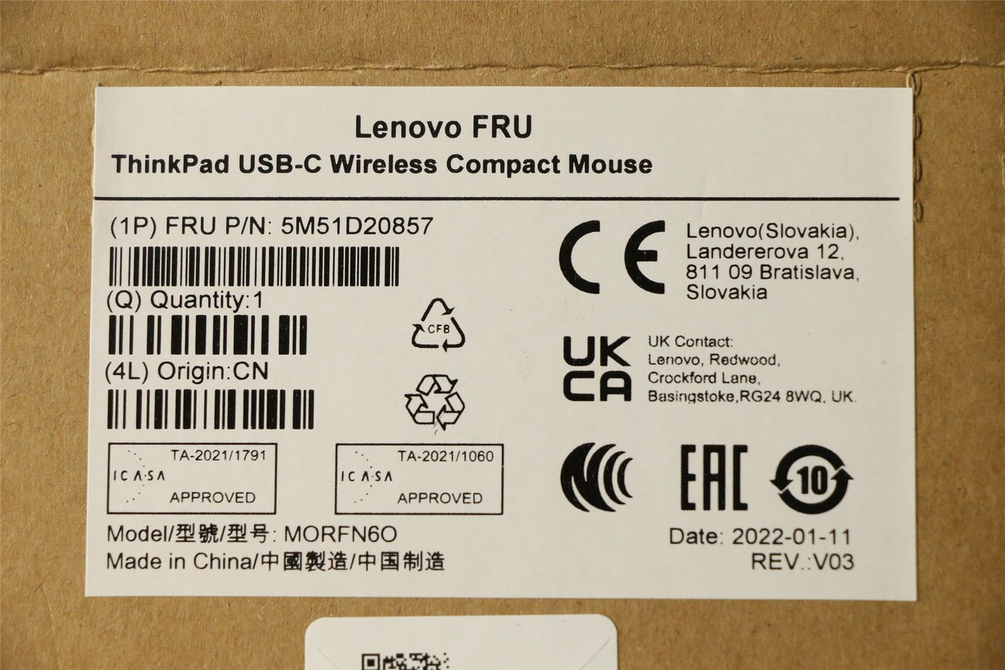 Lenovo USB-C Compact WL MS 5M51D20857