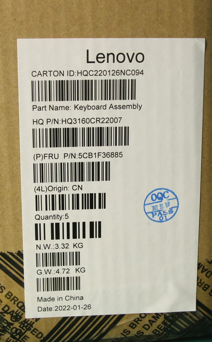 Lenovo Upper Case ASM_GER H 82QQ SG_UMA 5CB1F36885