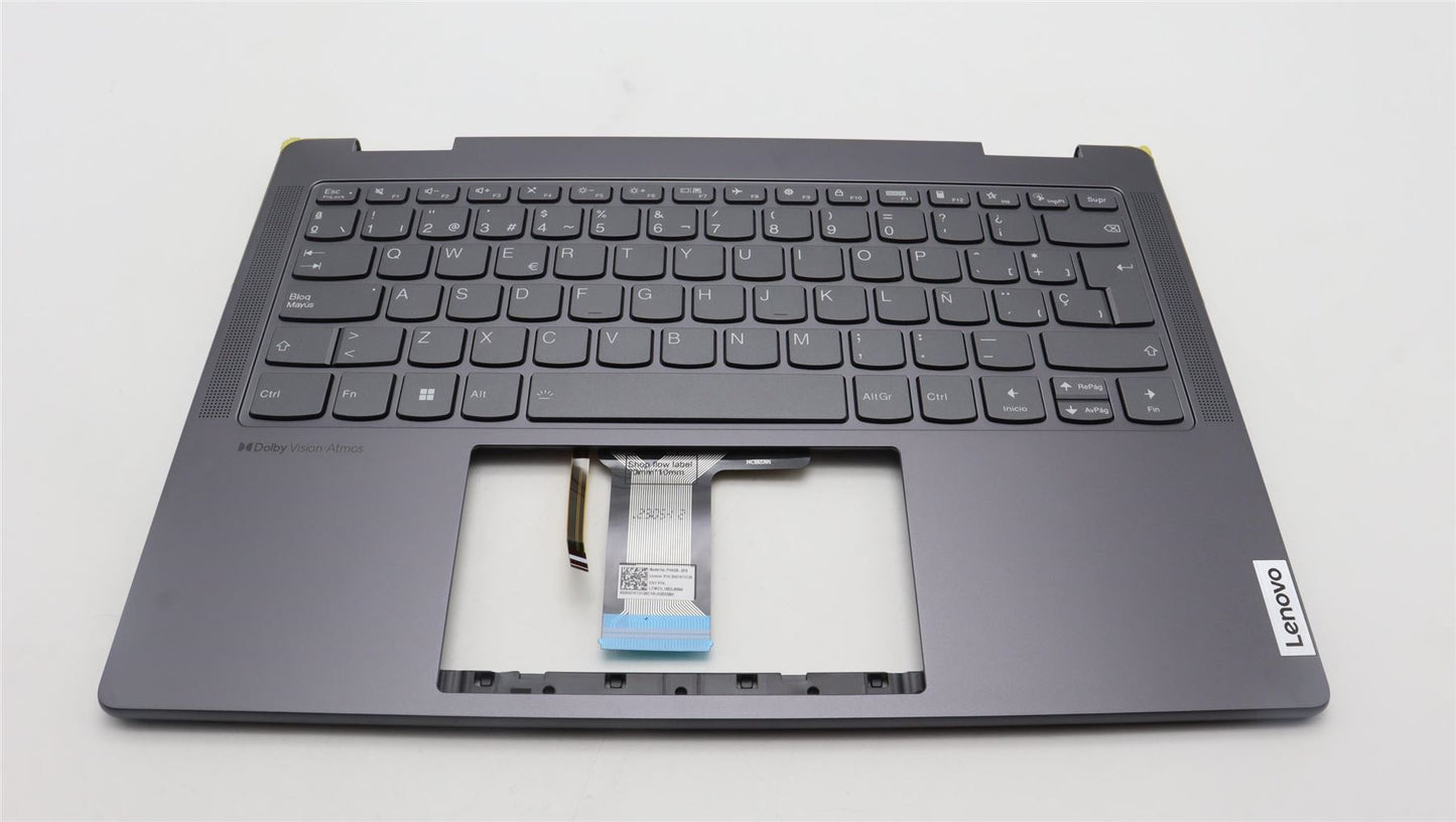 Lenovo Yoga 7 14ARP8 Keyboard Palmrest Top Cover Spanish Storm Grey 5CB1L48263