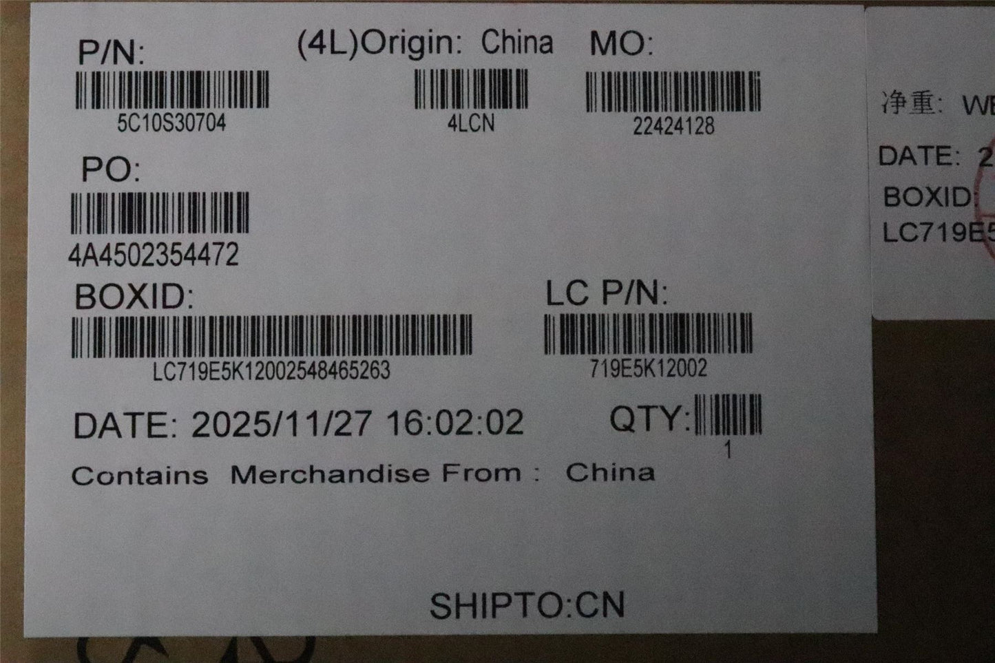 Lenovo Cable L 82WK M/B-EDP MGE 5C10S30704