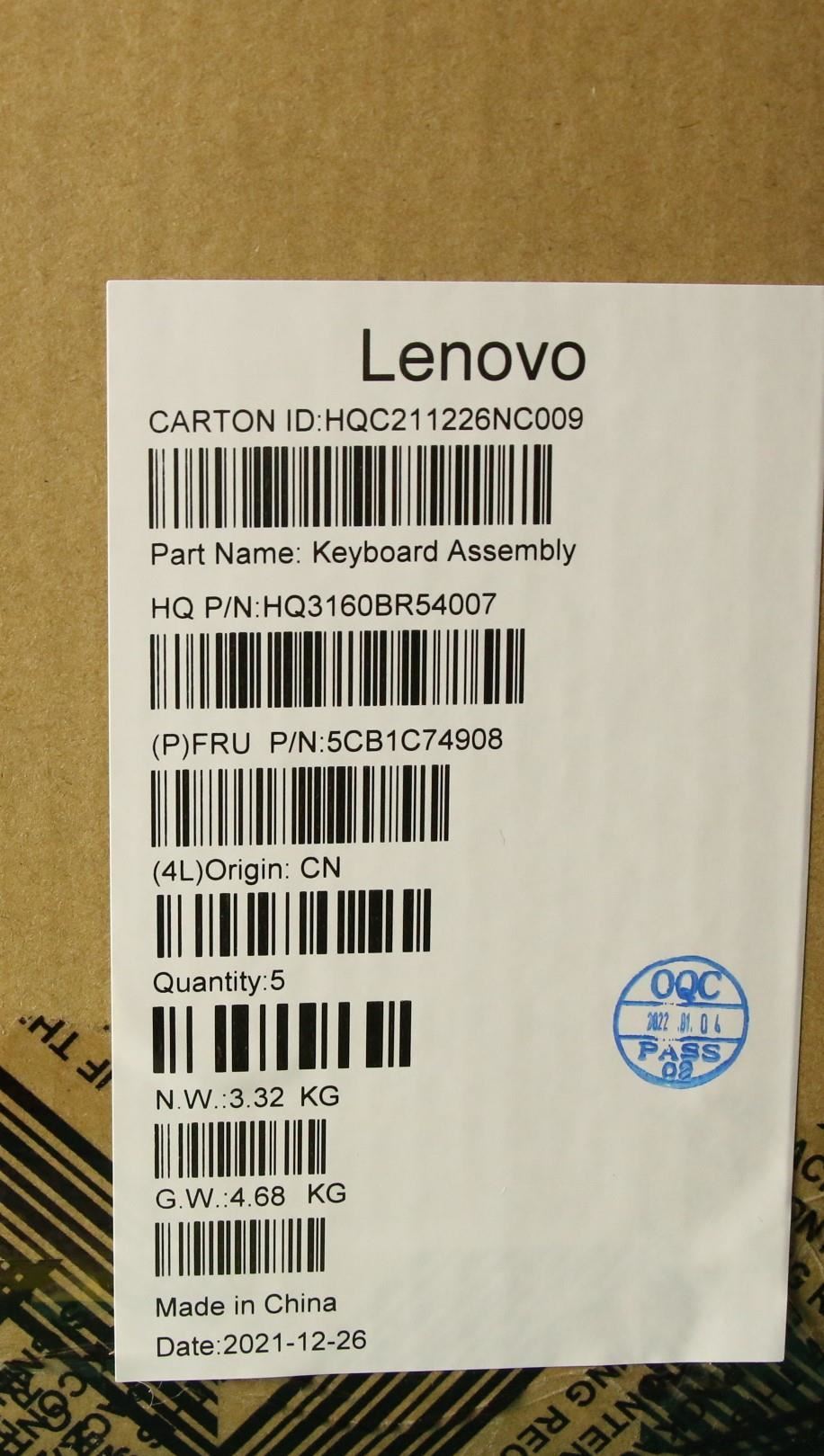 Lenovo IdeaPad 5 16ACH6 Palmrest Cover Touchpad Keyboard French Silver 5CB1C74908