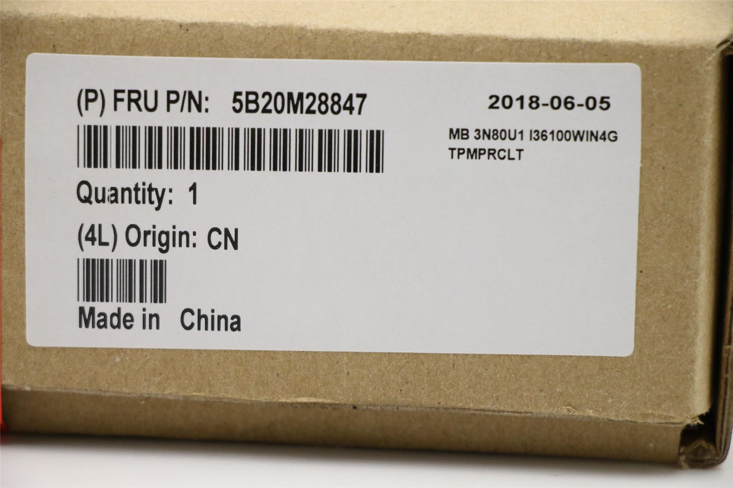 Lenovo MB3N80U1 I36100WIN4GTPM LTE/RTC 5B20M28847