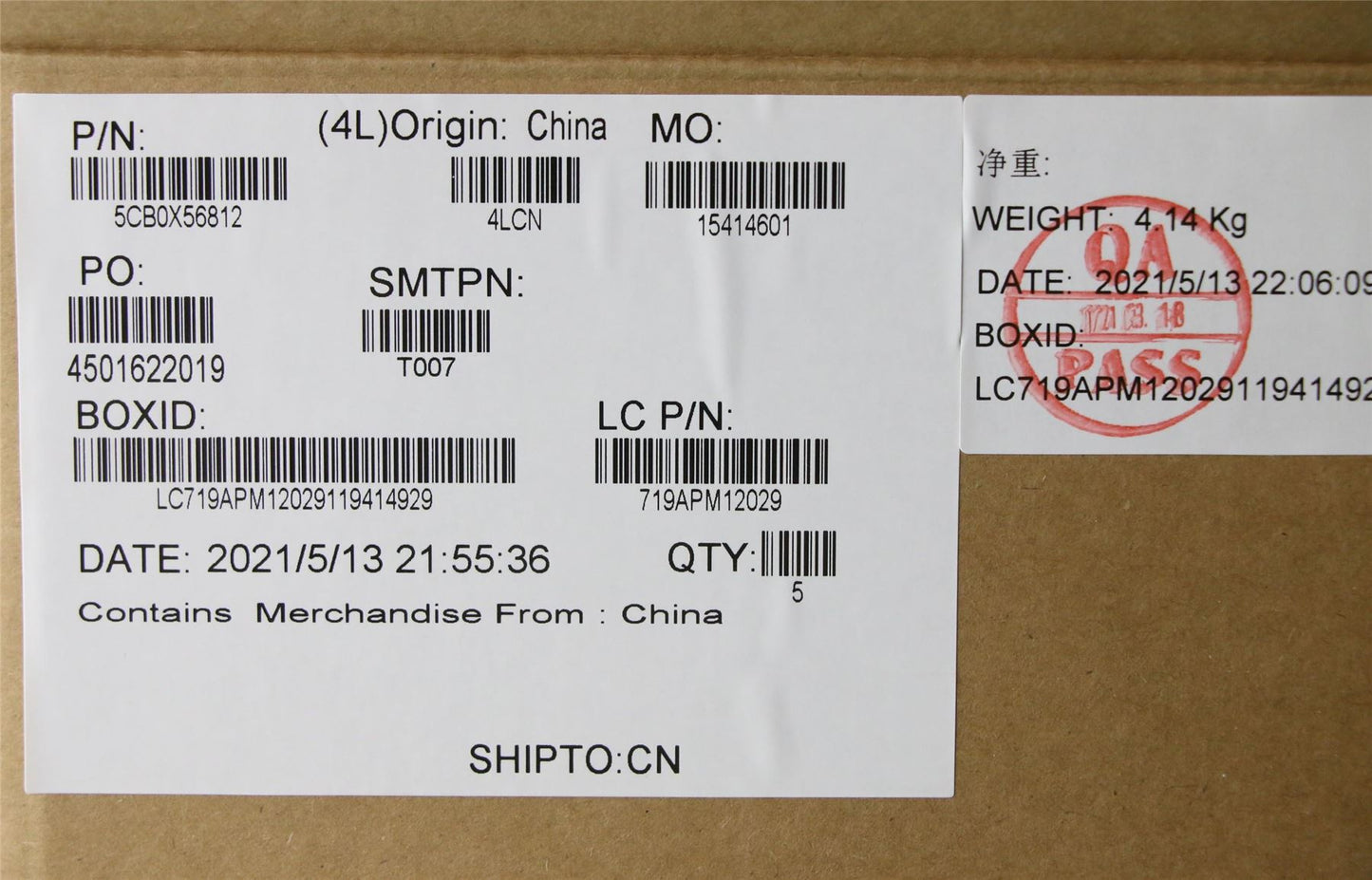 Lenovo Upper Case ASM_LA L81WC FPABDIS 5CB0X56812