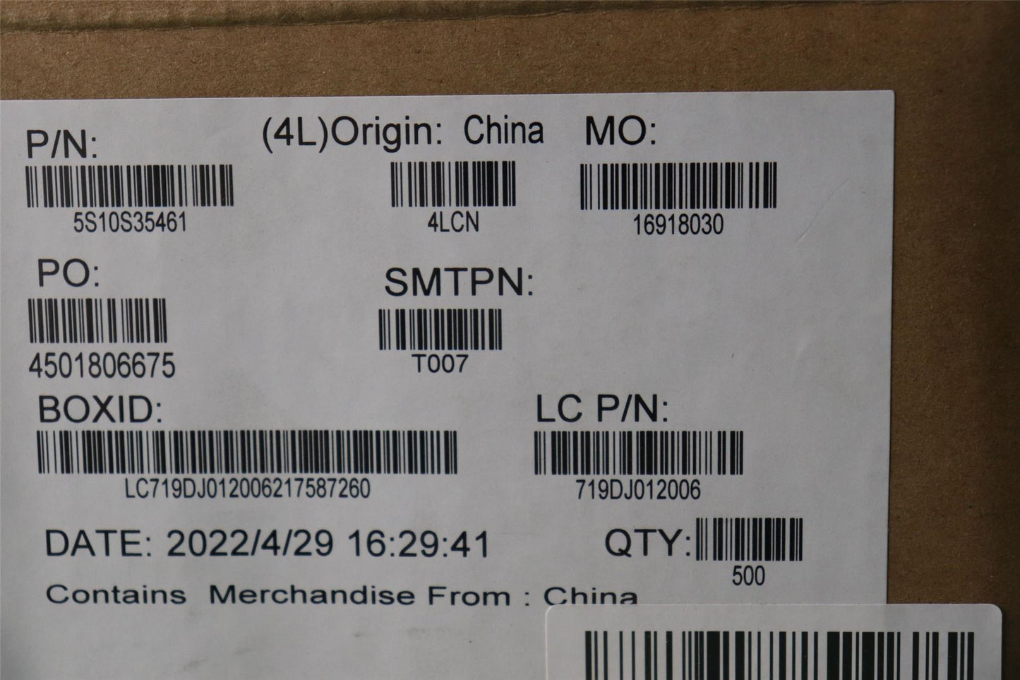 Lenovo SCREW Screw L82TK M2X5.0 OD4.0 T0.5 5S10S35461