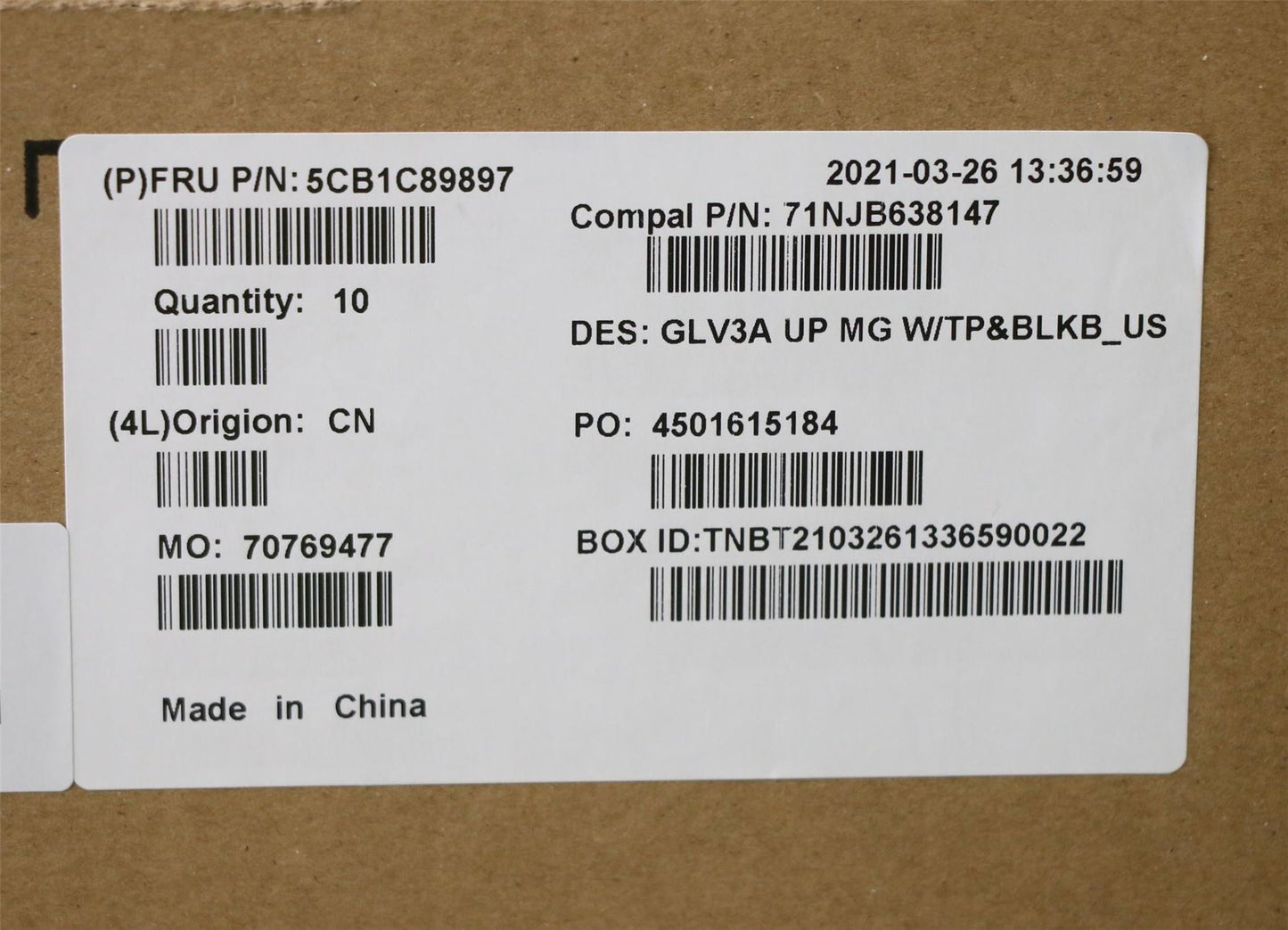Lenovo ThinkBook 14 G3 ACL Keyboard Palmrest Top Cover US Grey 5CB1C89897