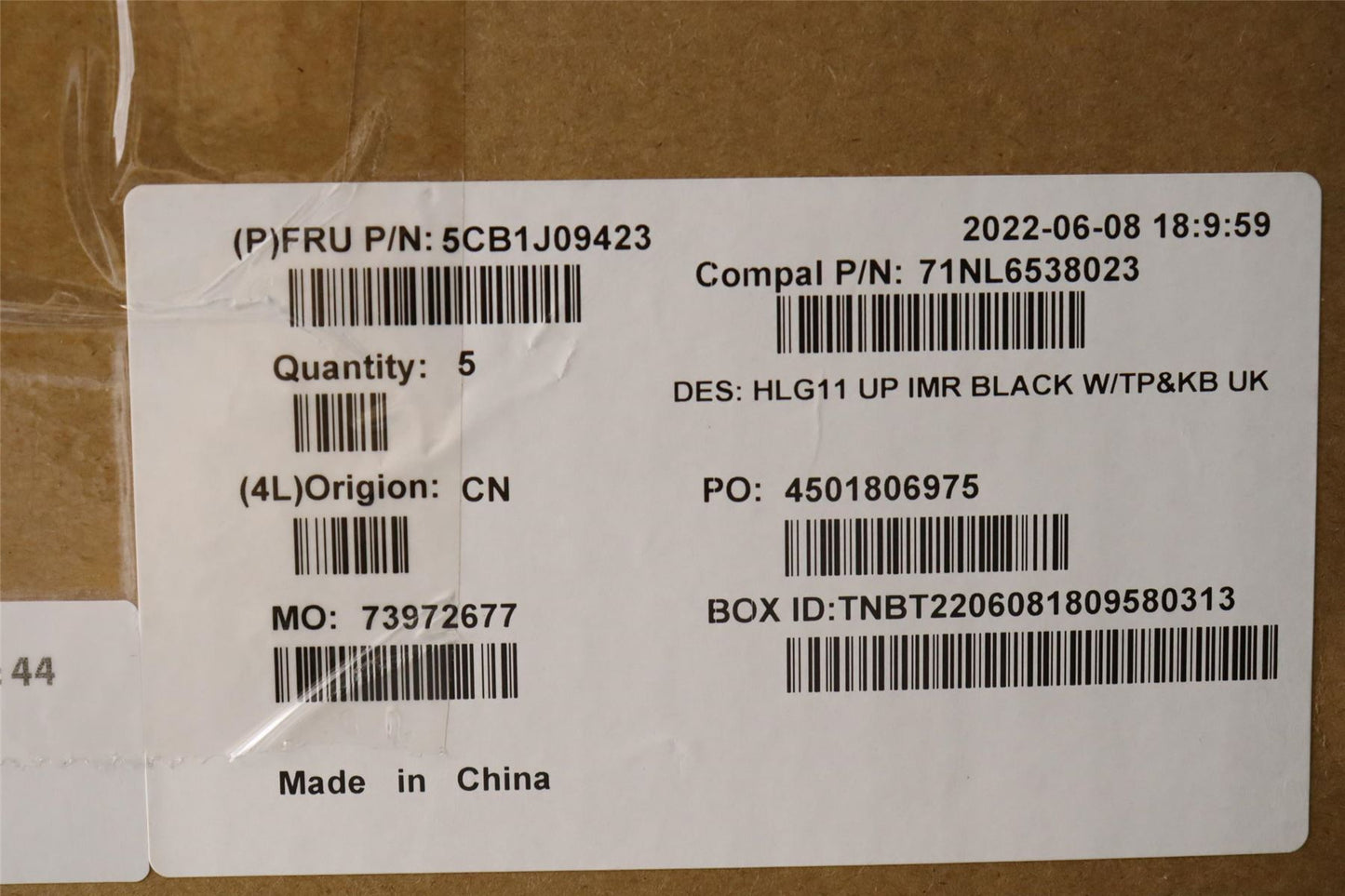 Lenovo IdeaPad 3 16IAH7 Palmrest Cover Touchpad Keyboard UK Black 5CB1J09423