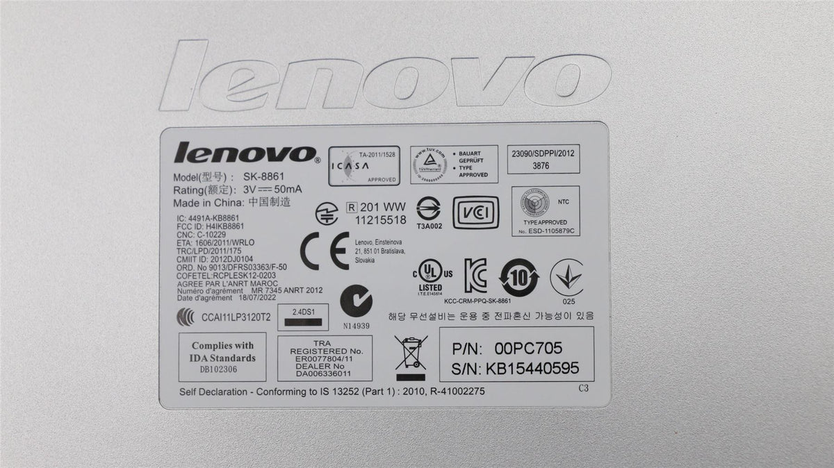 Genuine Lenovo A740 Keyboard Czech/Slovakian Silver 00PC705