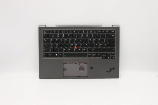 Lenovo Yoga X1 4th Keyboard Palmrest Top Cover Danish Grey Backlit 5M10V24916