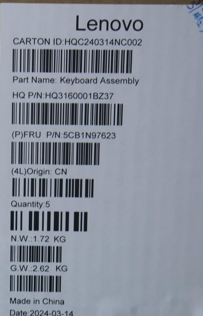 Lenovo UpperCaseASM SWS H83DJ FP SG 5CB1N97623
